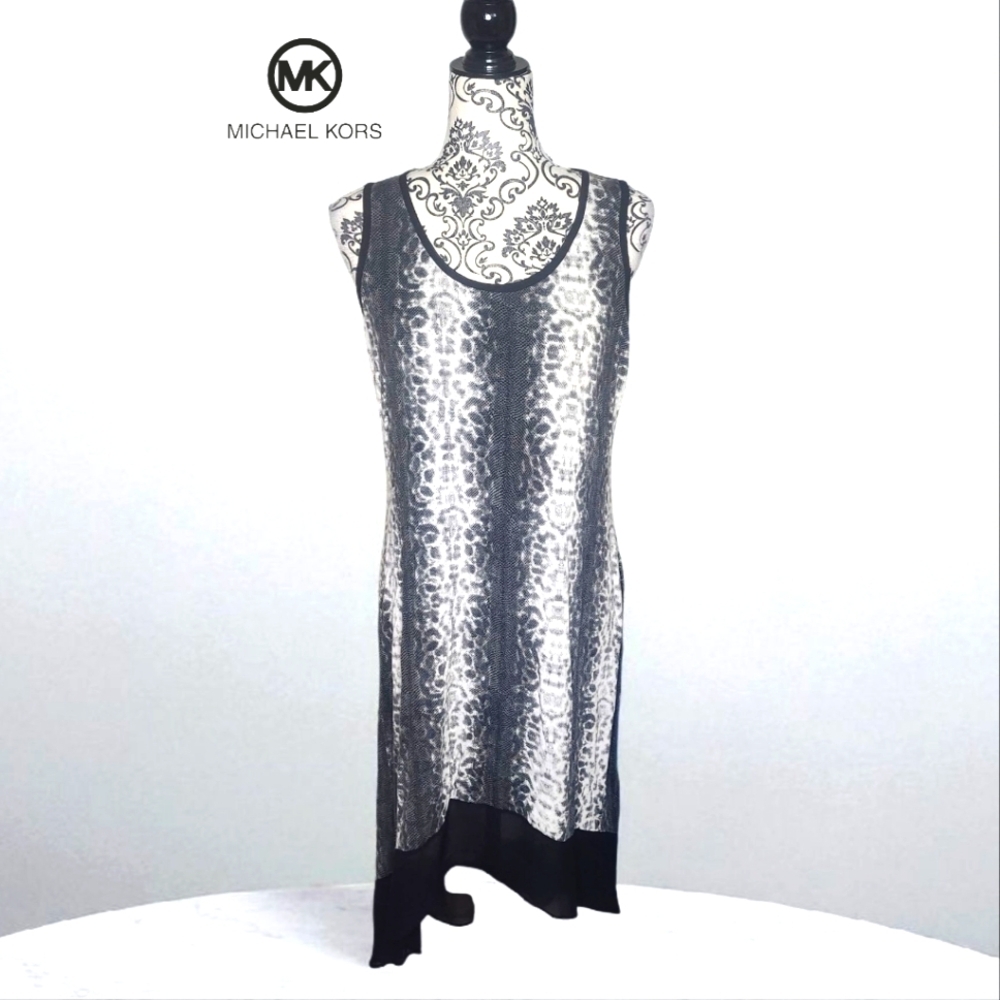 MICHAEL KORS Snakeprint Hi Lo Dress - Medium
